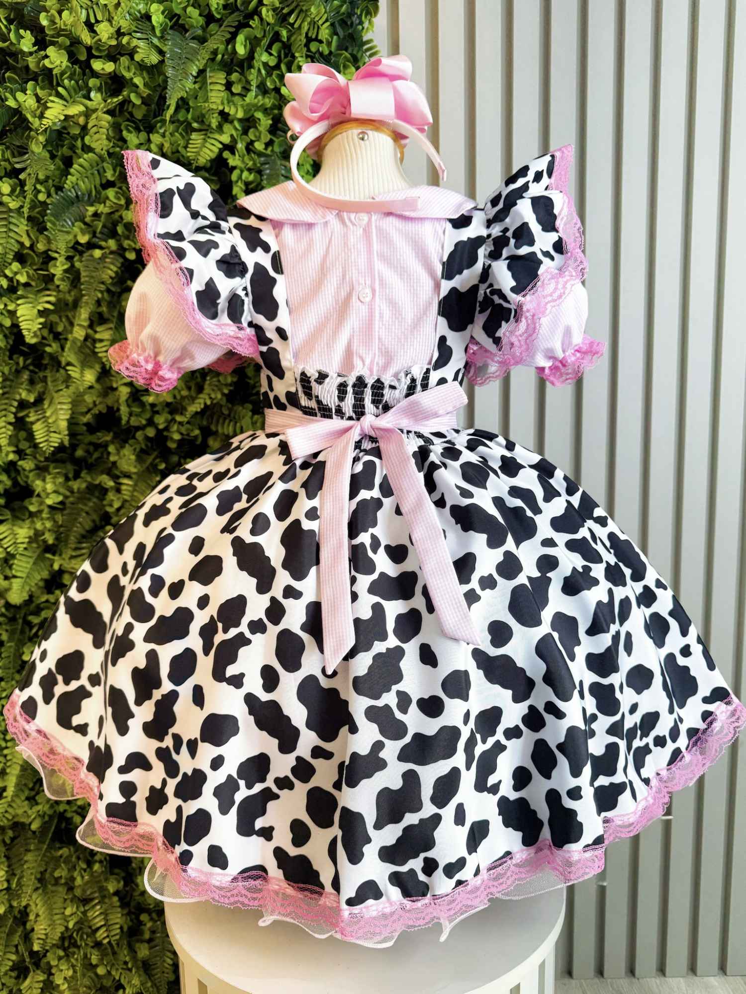 Vestido Infantil Jardineira Fazendinha Vaquinha