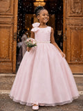 Vestido Longo Pêssego Infantil para Daminhas de Formatura