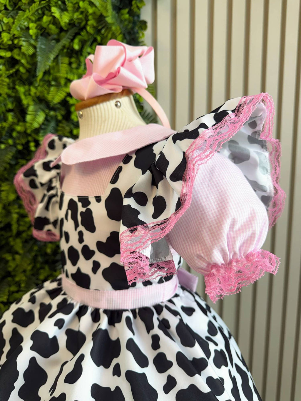 Vestido Infantil Jardineira Fazendinha Vaquinha