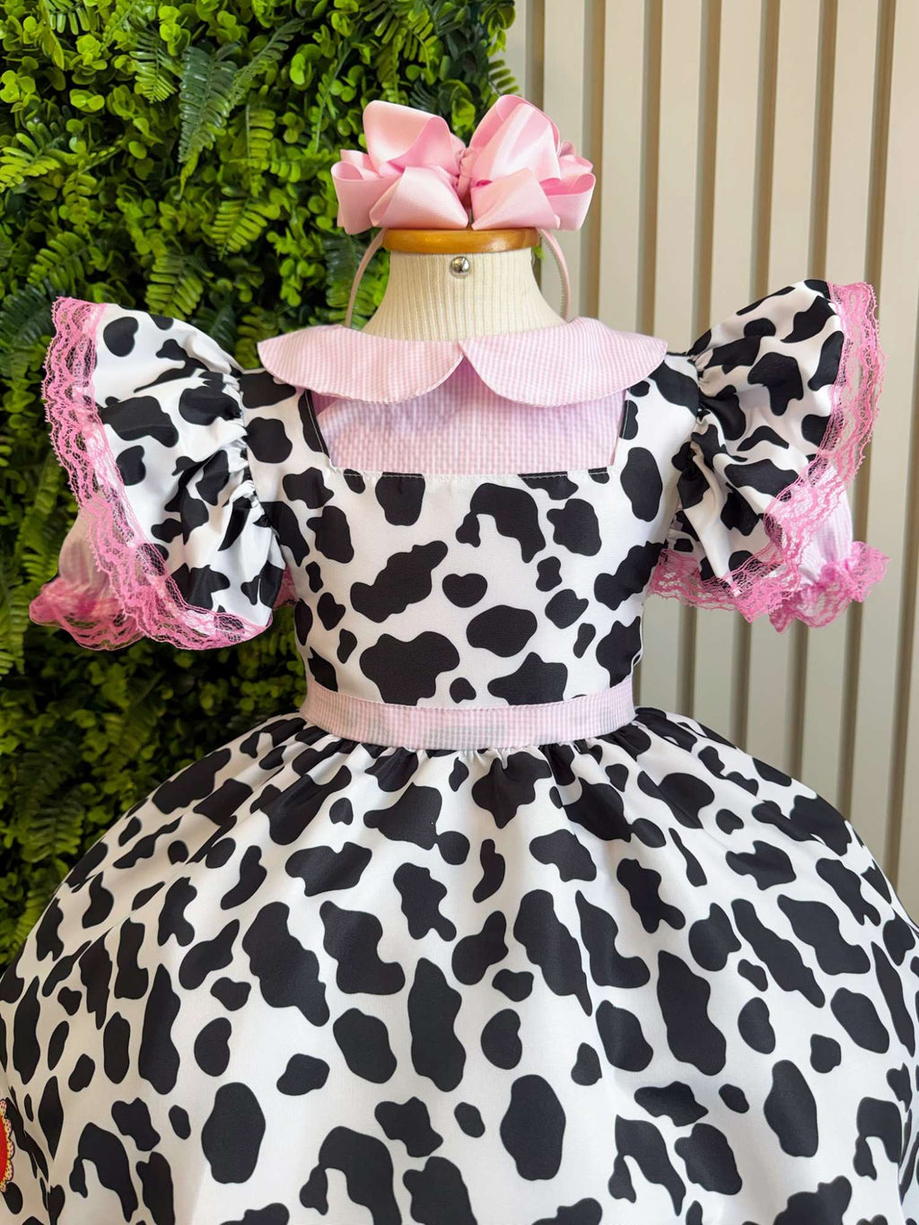 Vestido Infantil Jardineira Fazendinha Vaquinha