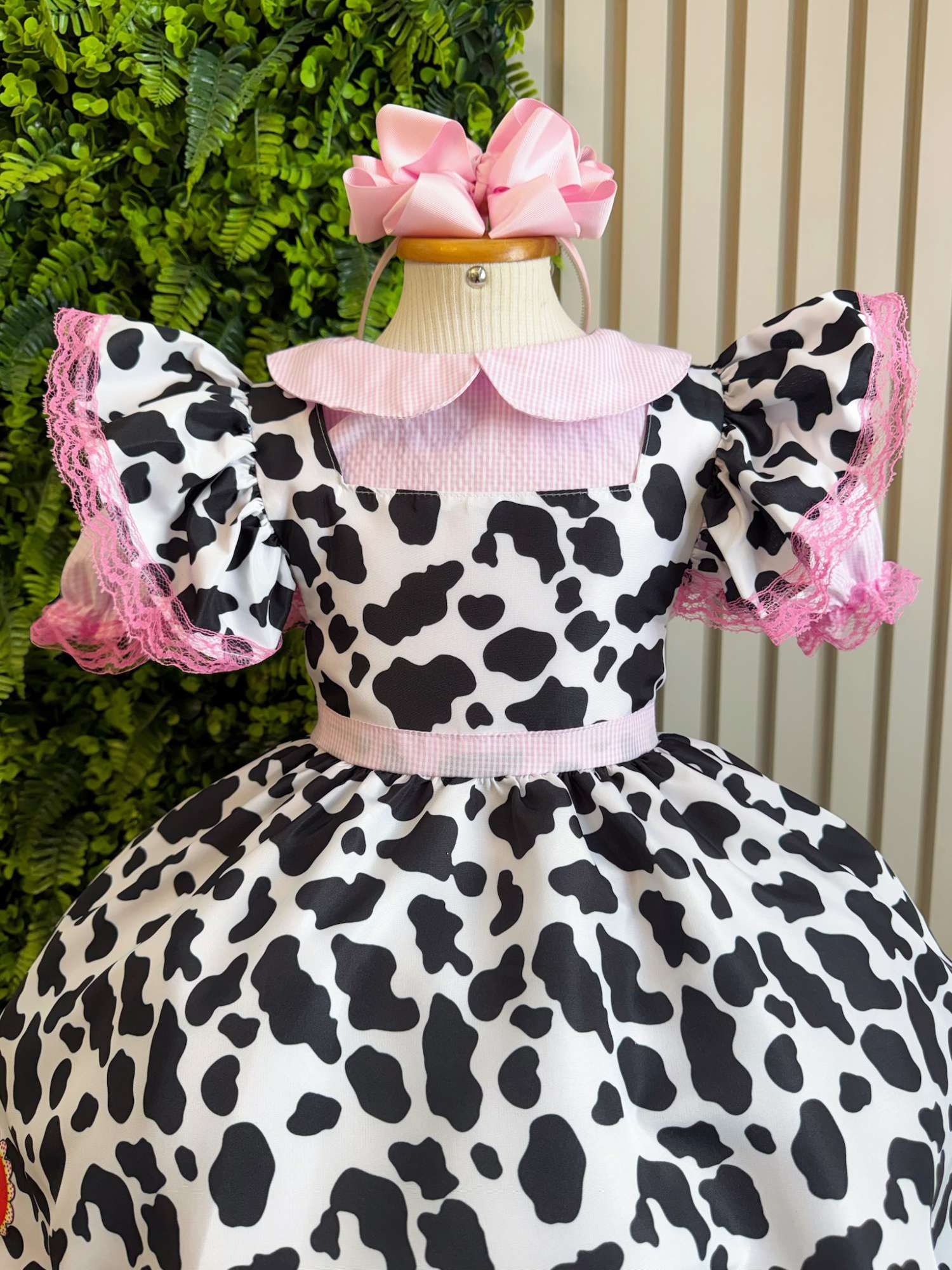 Vestido Infantil Jardineira Fazendinha Vaquinha