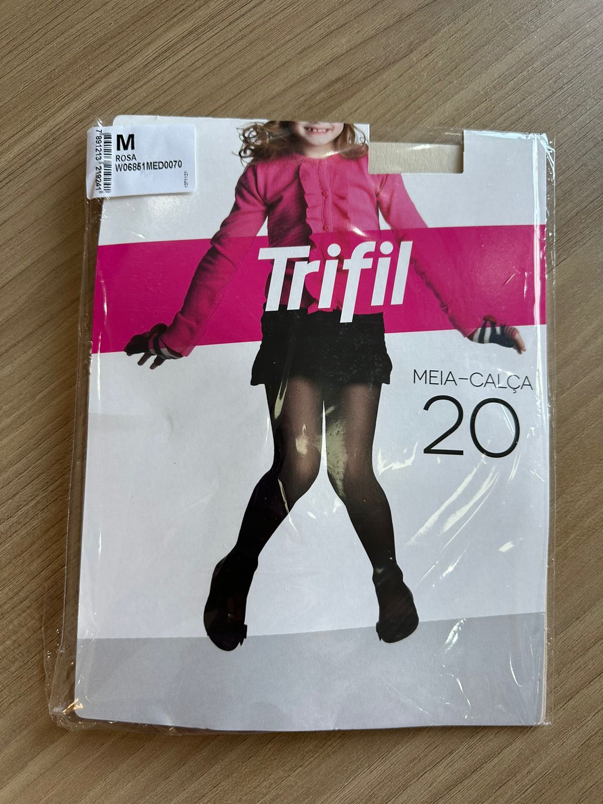 Meia Calça Fio 20 Trifil Juvenil Rosa Lisa