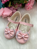 Sapatilha Rosa Di Mila Baby com Lacinho e Strass para Conforto e Estilo