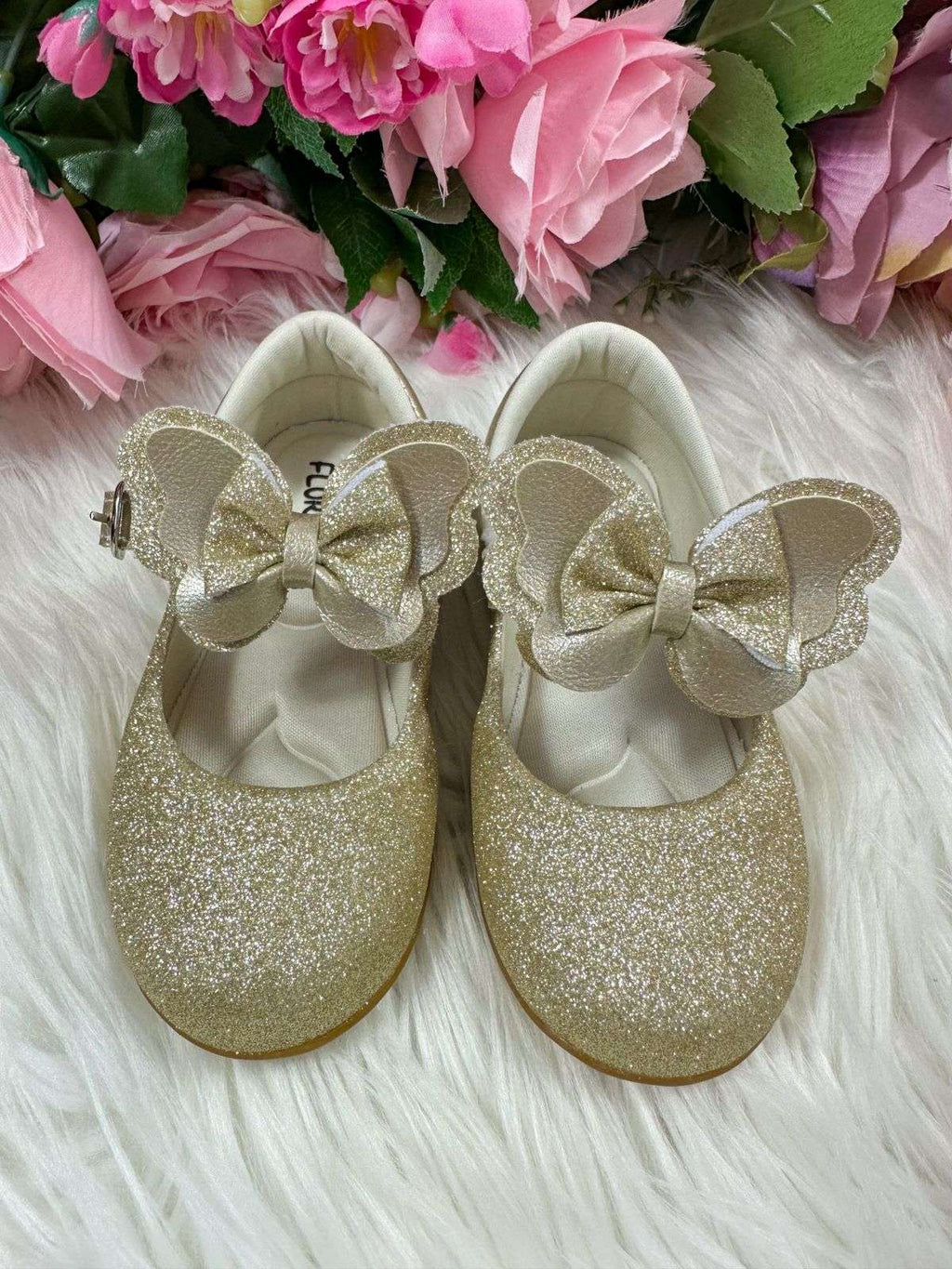 Sapatilha Dourada Glitter para Bebê com Conforto e Estilo