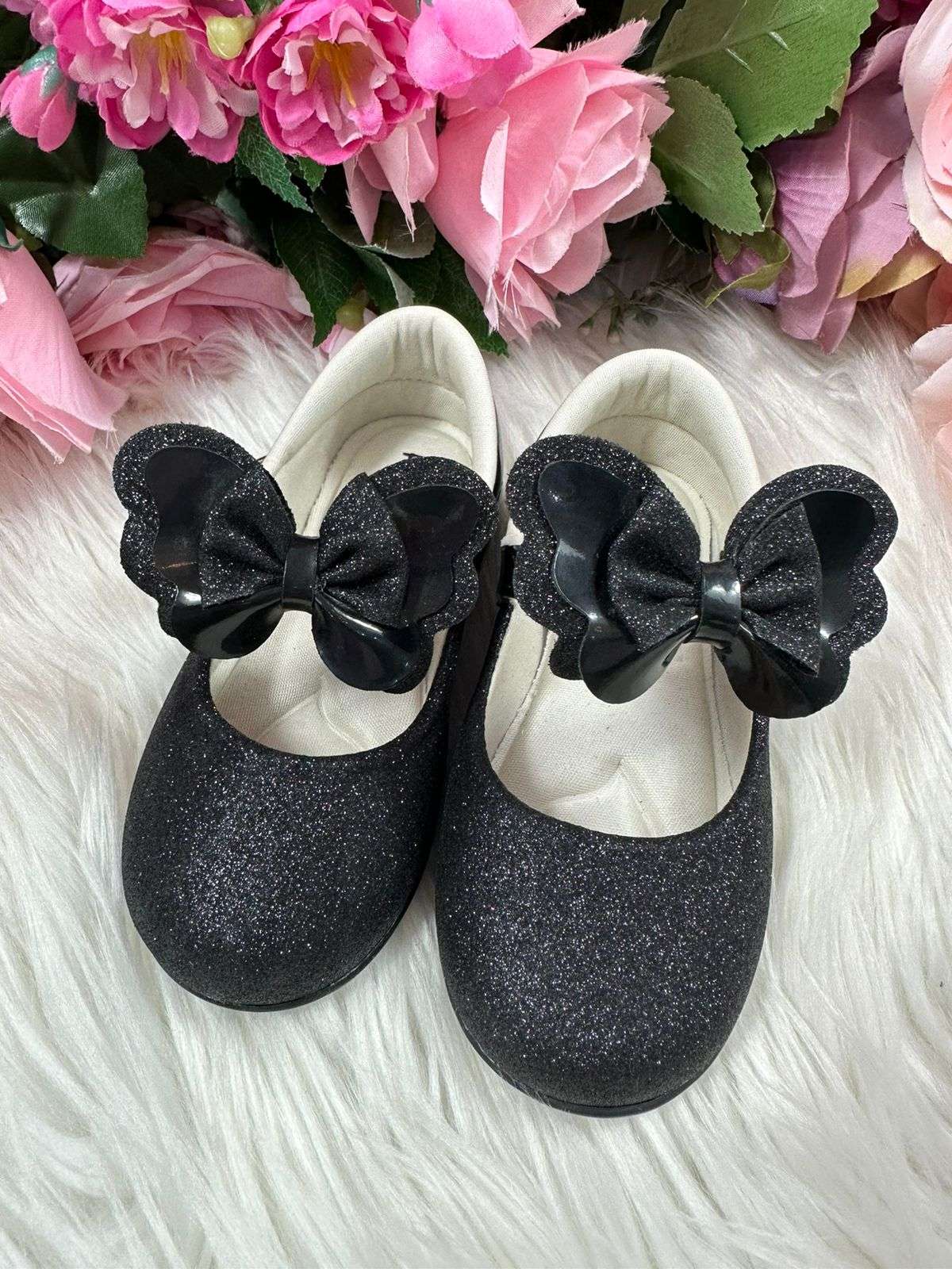 Sapatilha Infantil Preto Glitter para Passeios e Festas