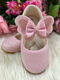 Sapatilha Rosa Glitter para Bebê com Solado Macio e Leve