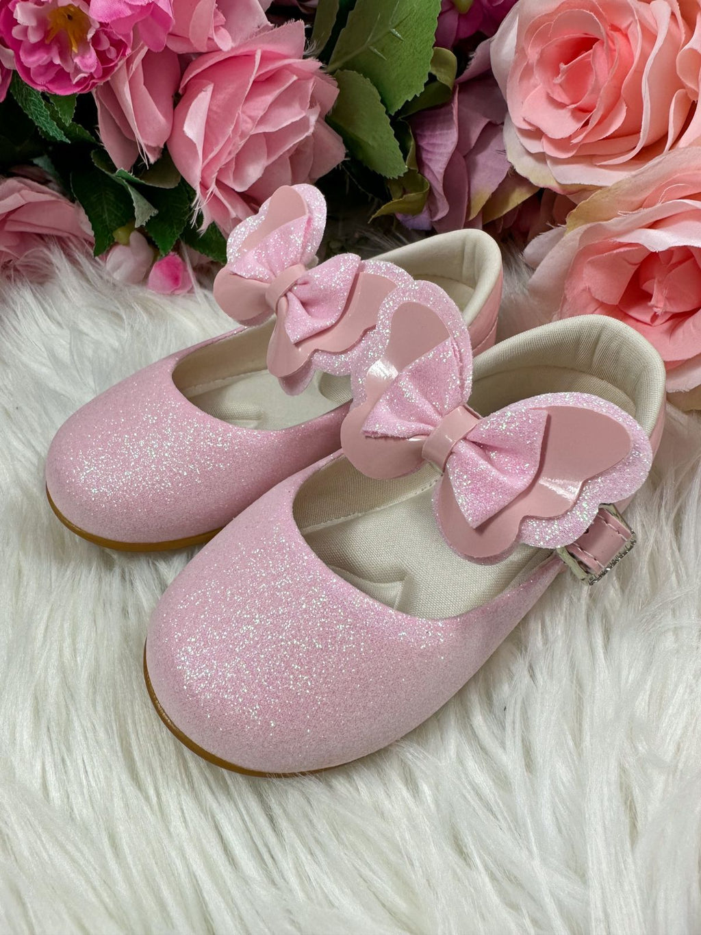 Sapatilha Rosa Glitter para Bebê com Solado Macio e Leve