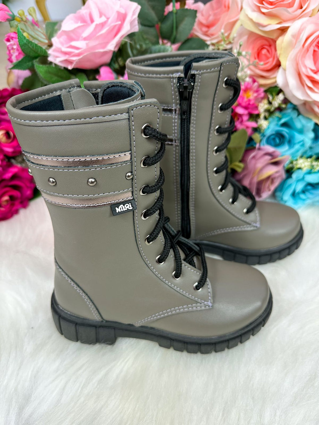 Bota Verde Militar Confortável para Passeios e Festas