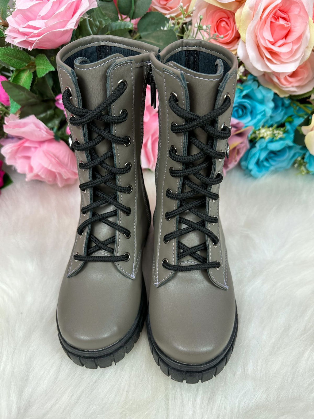 Bota Verde Militar Confortável para Passeios e Festas