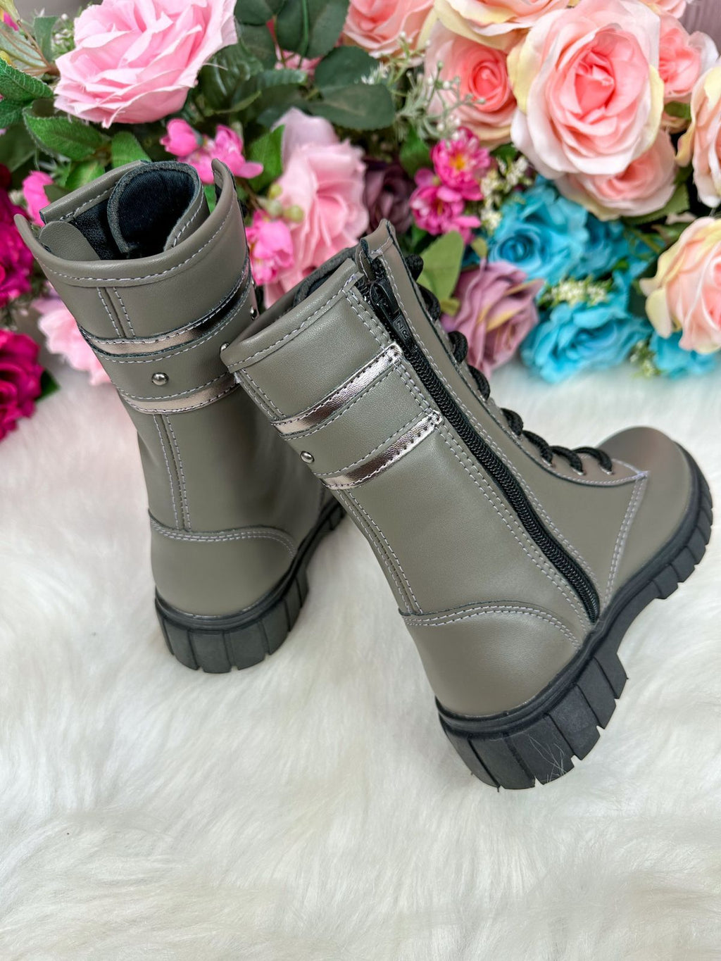 Bota Verde Militar Confortável para Passeios e Festas