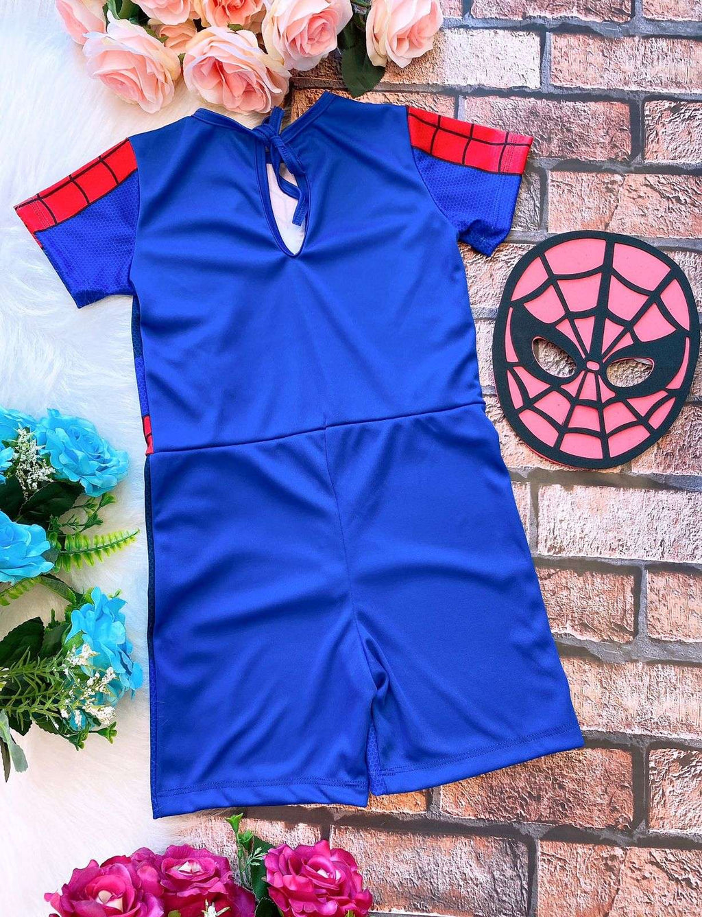 Fantasia Temática Homem Aranha com Máscara para Crianças