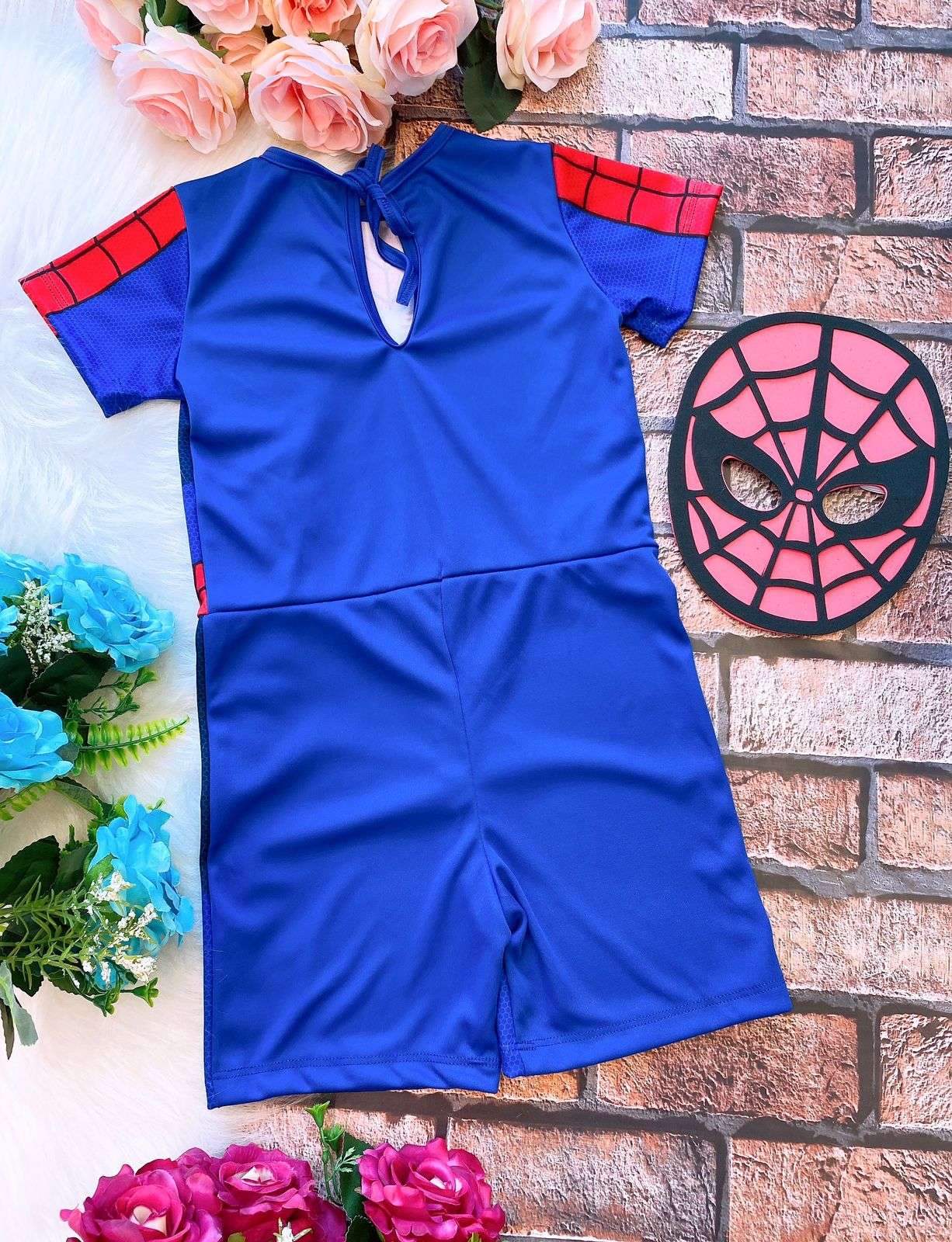 Fantasia Temática Homem Aranha com Máscara para Crianças