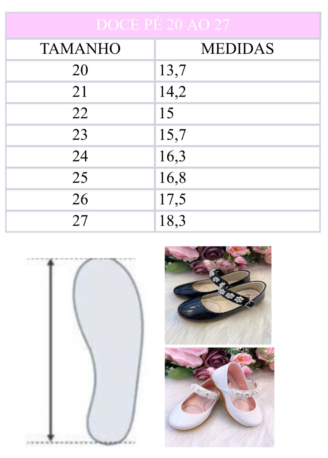 Sapatilha Preta Com Flor De Pérolas Para Meninas