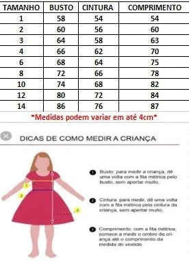 Vestido Azul Turquesa Princesa com Forro em Poliéster e Algodão Jardim Encantado
