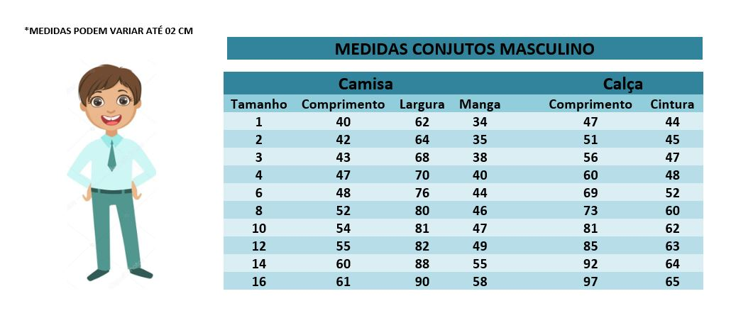 Conjunto Social Infantil Azul Marinho em Poliéster e Algodão