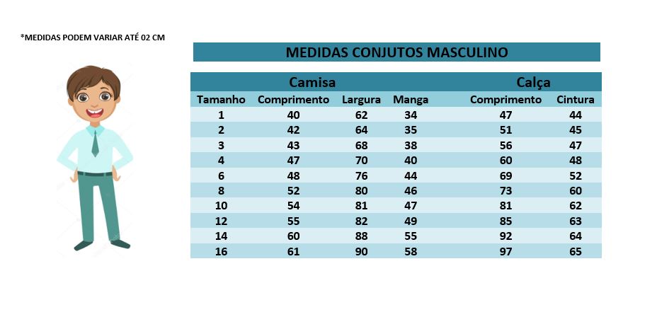 Conjunto Social Infantil Azul e Branco com Camisa em Poliéster e Calça em Algodão