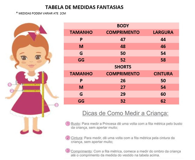 Fantasia Infantil Arlequina com Brilho em Body e Shorts