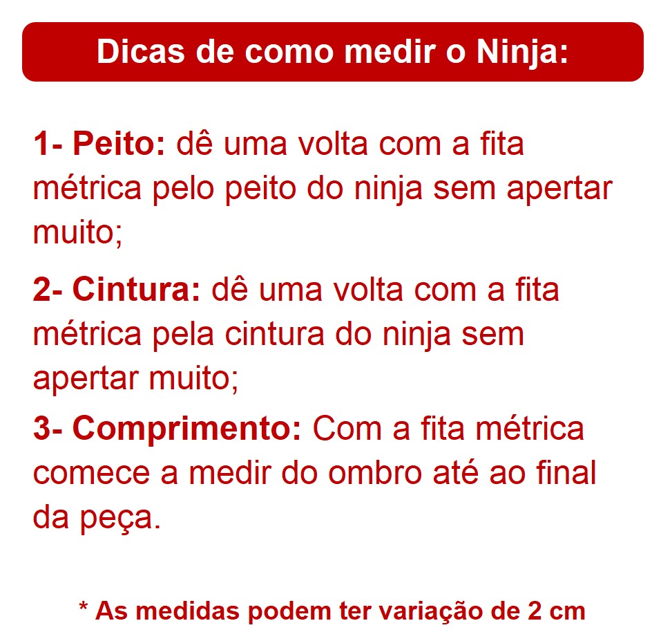 Fantasia Infantil Ninja em Helanca e Poliéster com Touca e Faixa