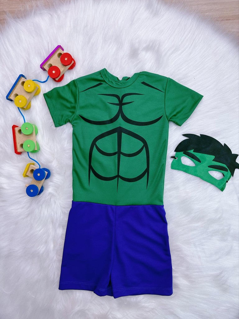 Fantasia Infantil do Incrível Hulk com Máscara de E.V.A