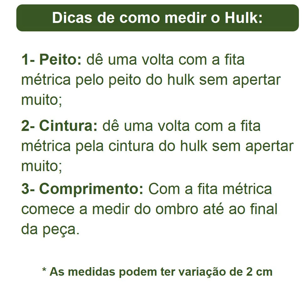 Fantasia Infantil do Incrível Hulk com Máscara de E.V.A