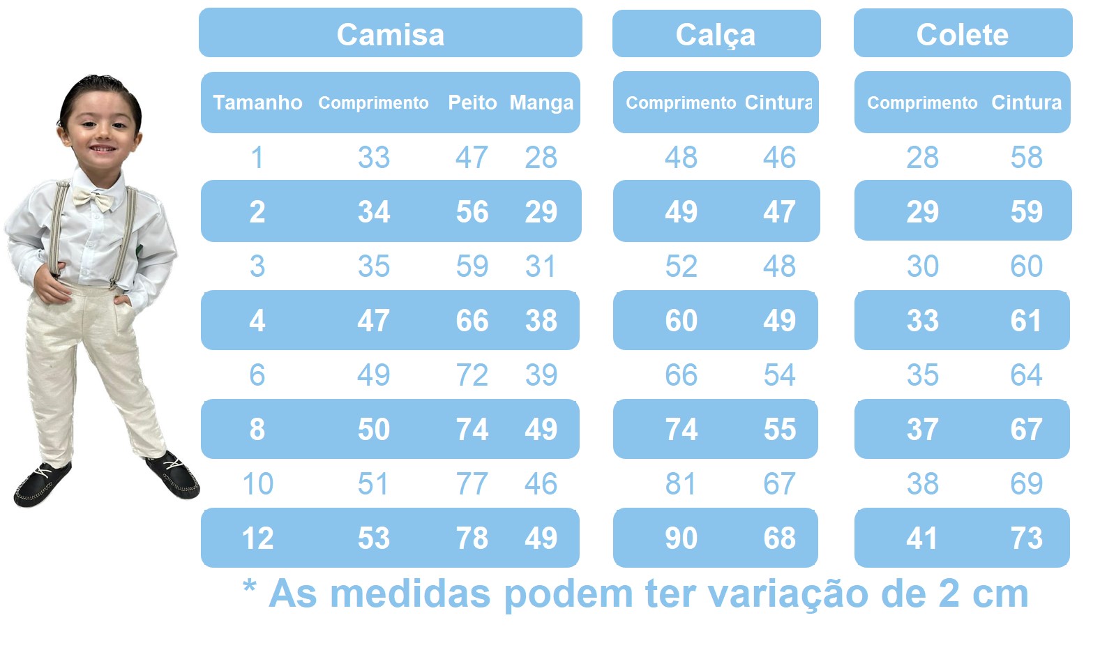 Conjunto Social Infantil Menino Camisa Branca Calça e Colete Algodão Preto