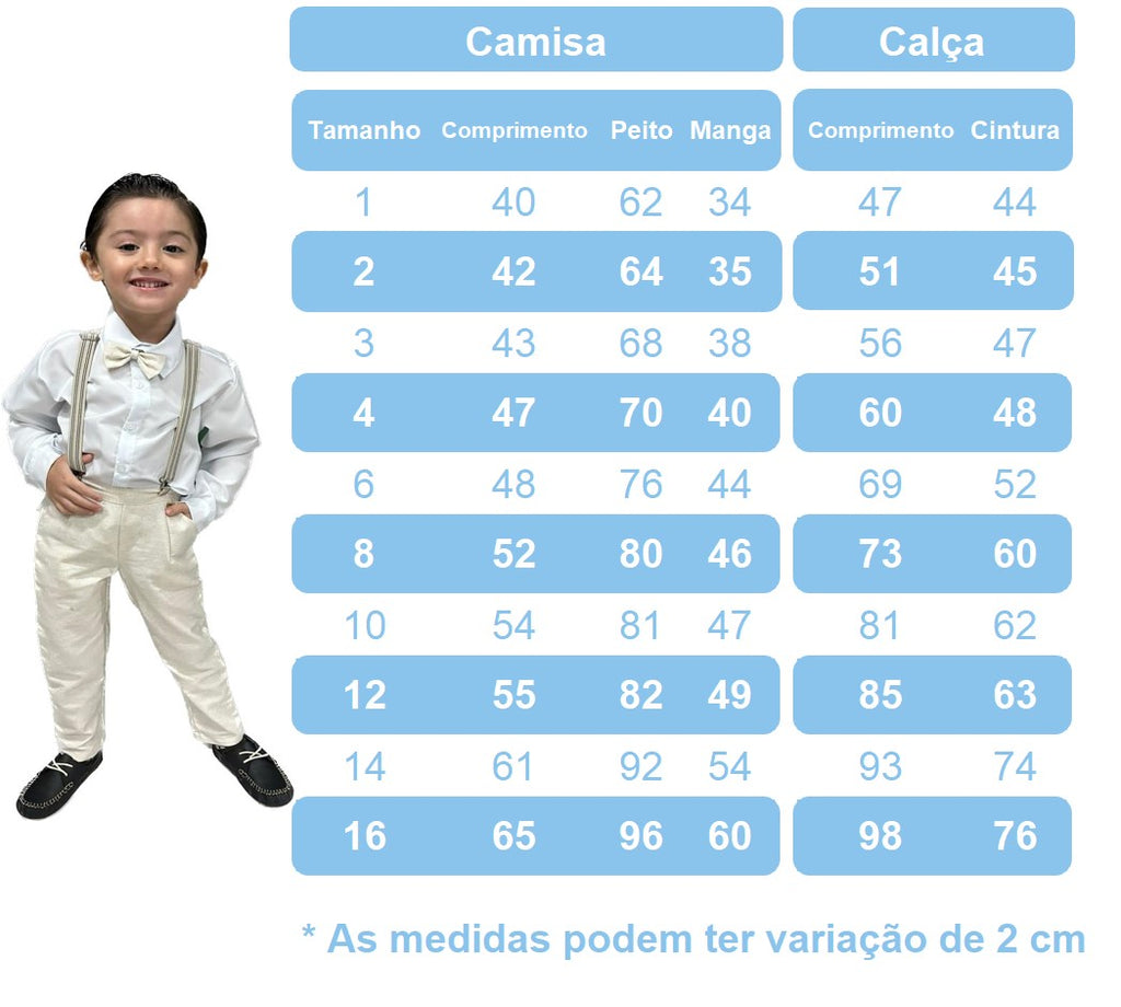 Conjunto Social Azul em Algodão com Camisa e Calça Preta