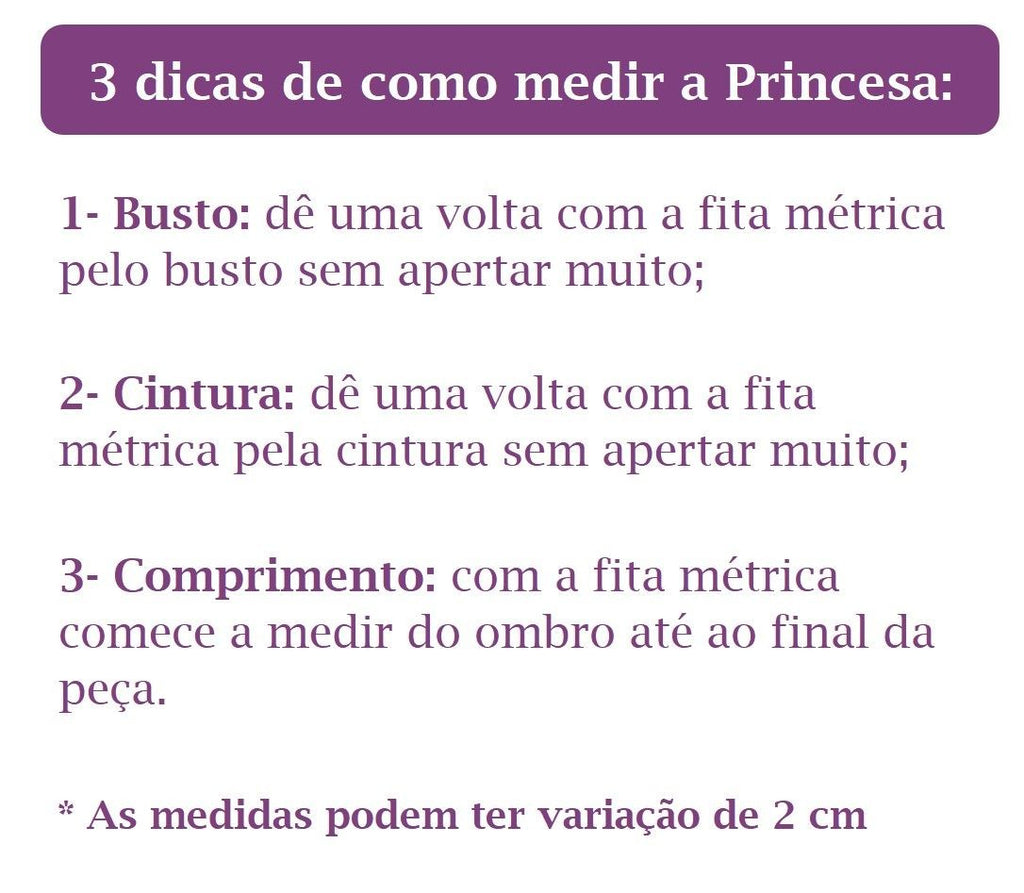 Vestido Infantil Branca de Neve com Capa, Tiara e Luva