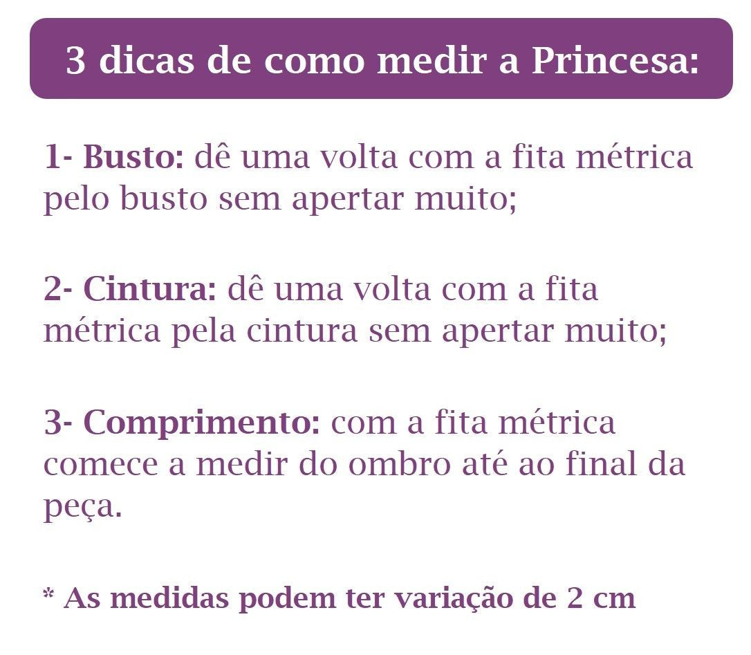 Vestido Infantil Branca de Neve com Capa, Tiara e Luva