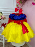 Vestido Infantil Branca de Neve com Capa, Tiara e Luva