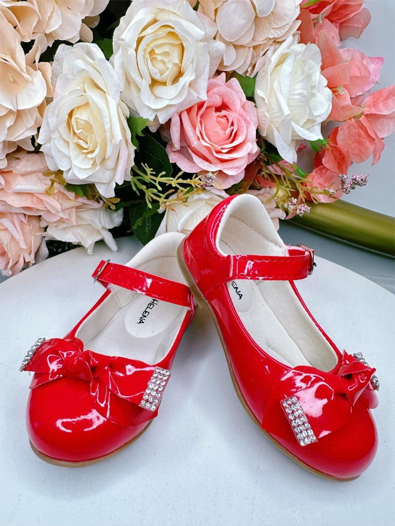 Sapatinho Vermelho de Verniz com Aplique de Lacinho e Strass