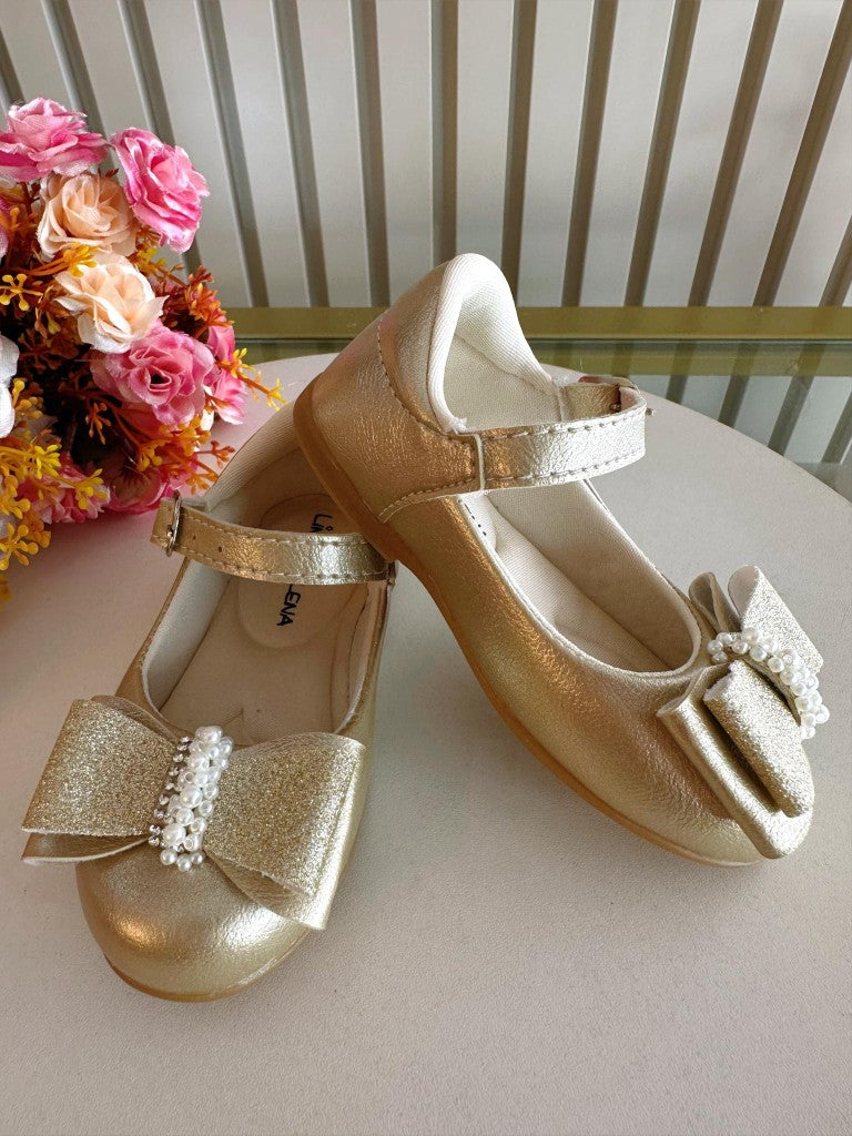 Sapatinho de Bebê Verniz com Lacinho e Strass Glitter