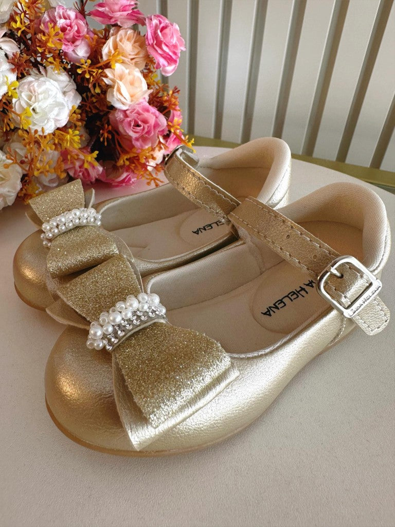 Sapatinho de Bebê Verniz com Lacinho e Strass Glitter