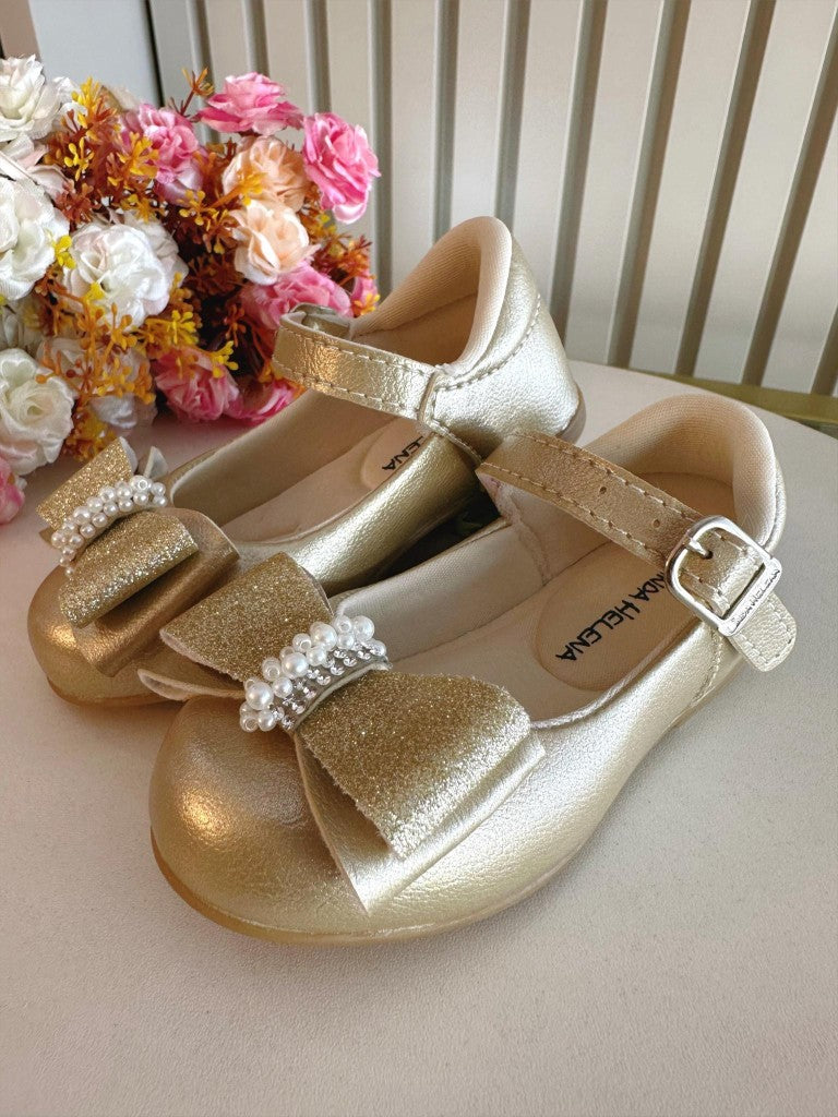 Sapatinho de Bebê Verniz com Lacinho e Strass Glitter
