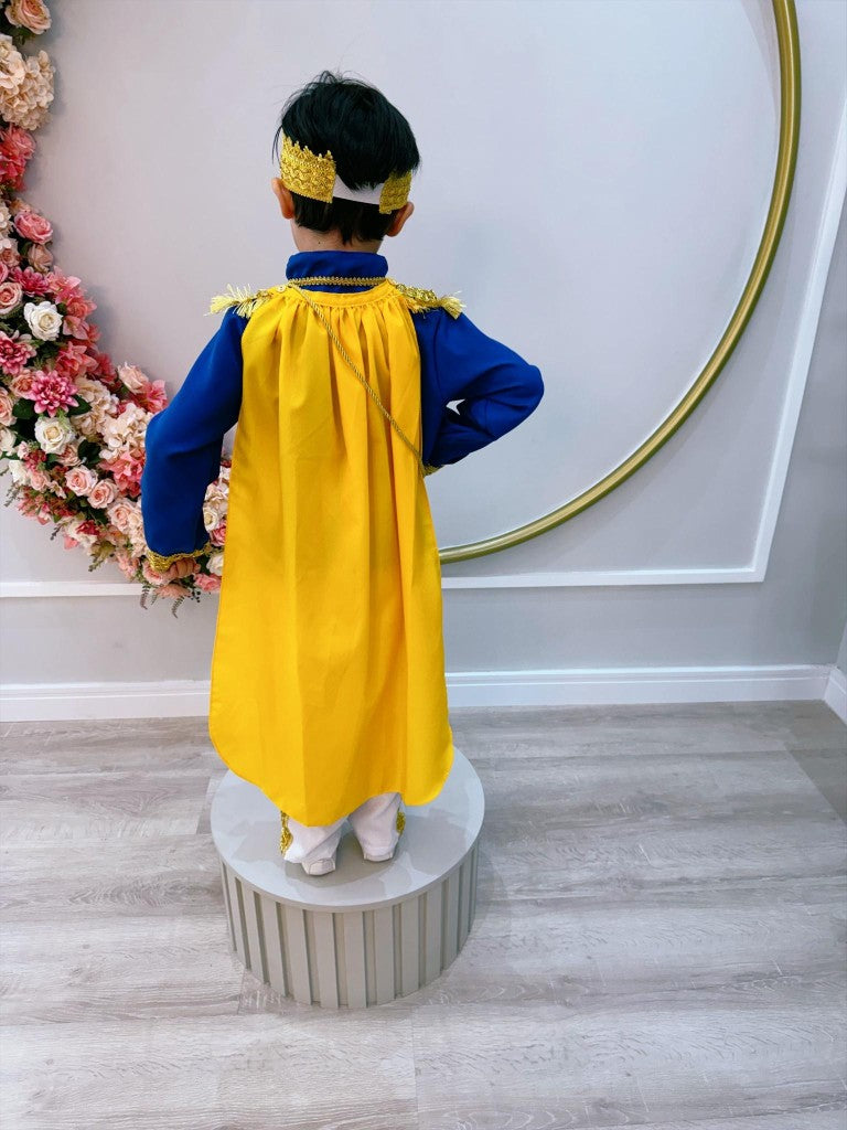 Fantasia Príncipe Luxo Azul Royal para Crianças