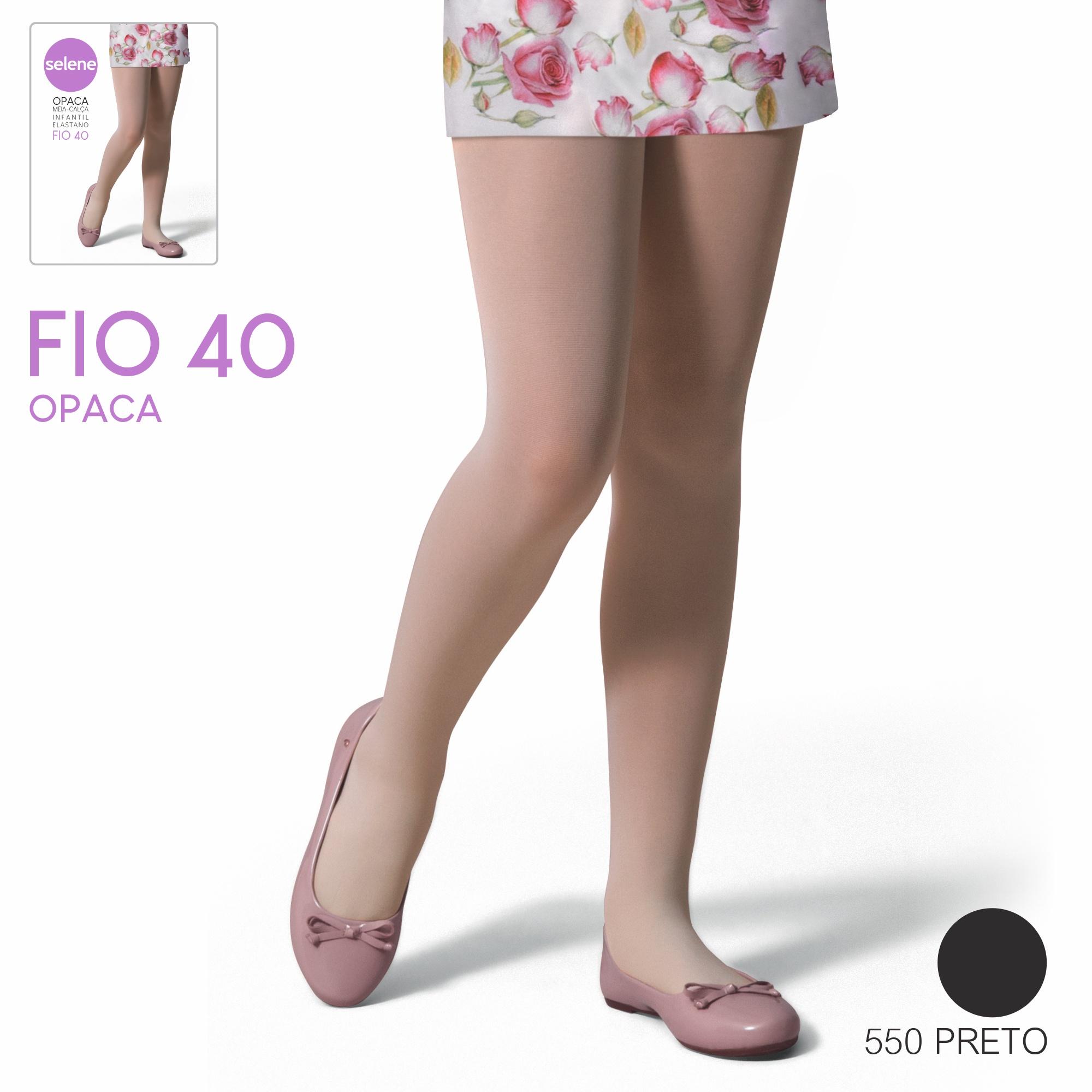 Meia Calça Infantil Com Elastano Opaca Varias Cores Fio 40