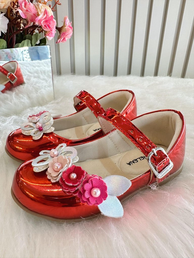 Sapatinho Metalizado Vermelho para Festas e Looks Casuais