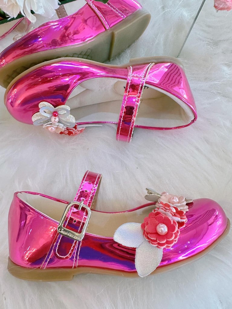 Sapatinho Metalizado Pink para Festas e Casamentos