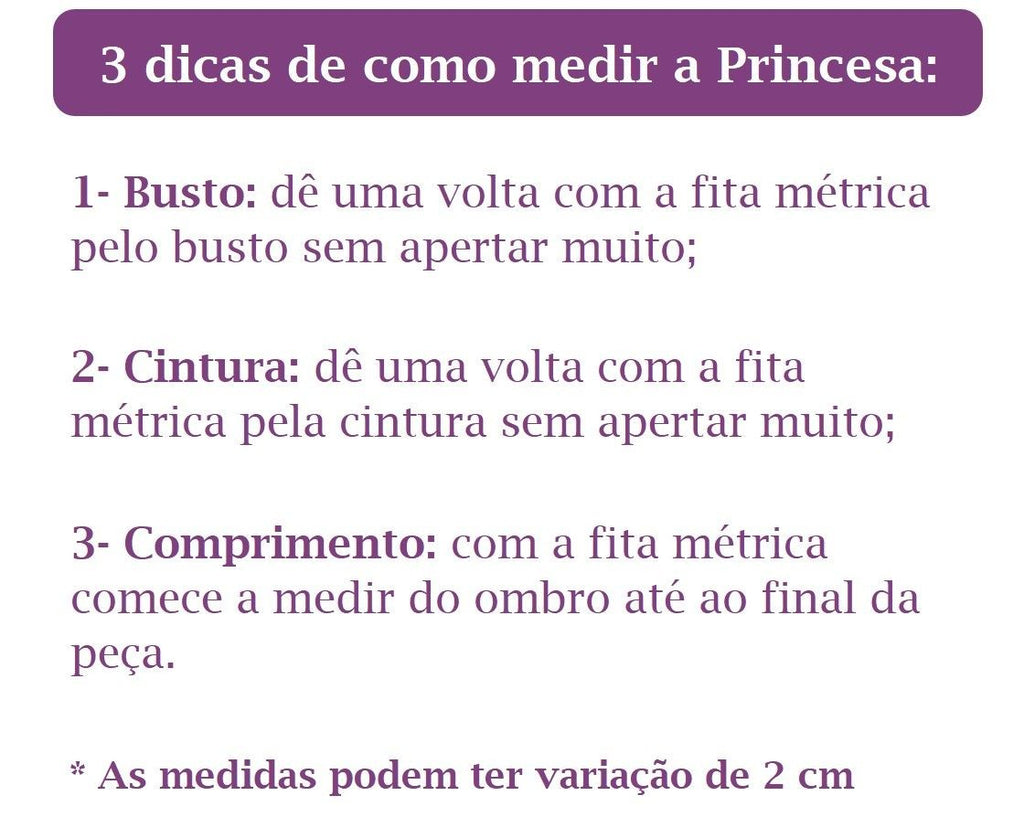 Fantasia Infantil Princesa com Tiara e Luva Luxo