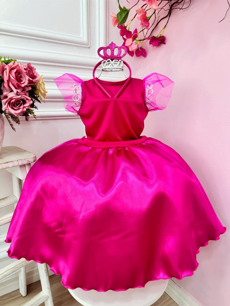 Fantasia Infantil Luxuosa com Tiara para Meninas