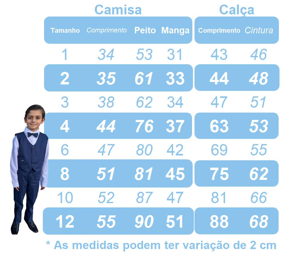 Conjunto Social Luxo Infantil com Camisa de Algodão e Calça Preta
