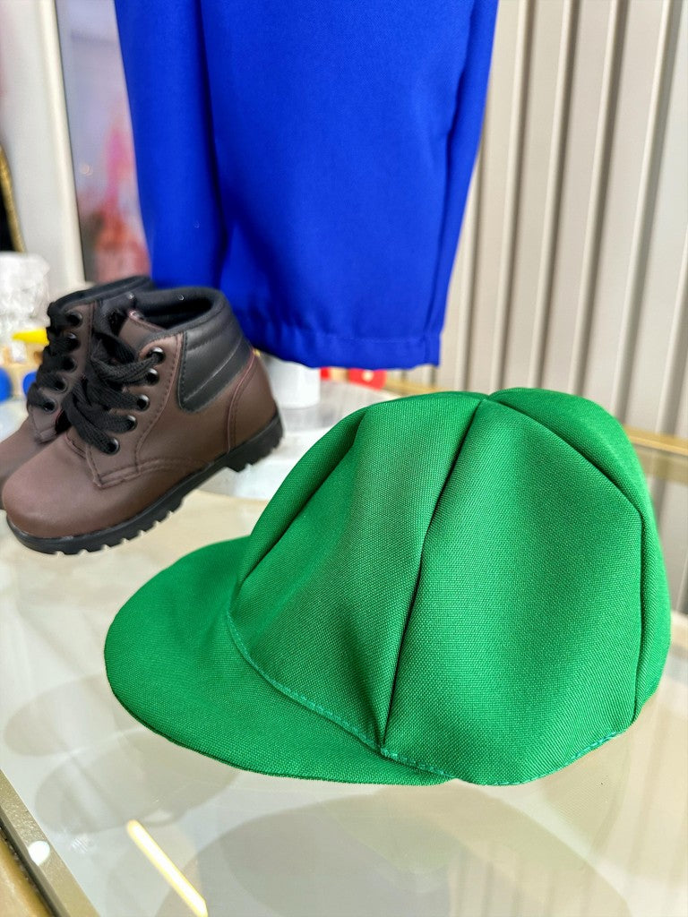 Fantasia Infantil Luigi em Helanca e Poliéster com Boné