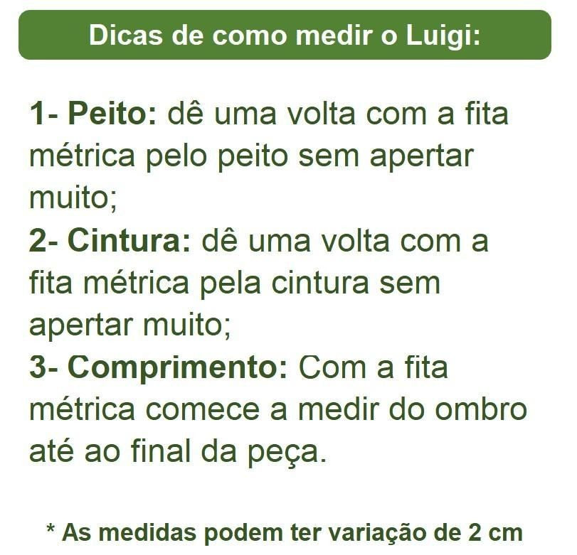 Fantasia Infantil Luigi em Helanca e Poliéster com Boné