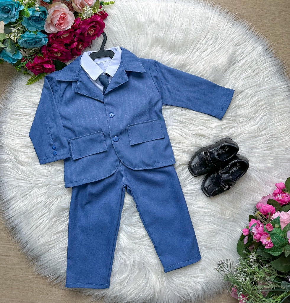 Terno Gael Azul Infantil Social Conjunto Elegante para Eventos Especiais