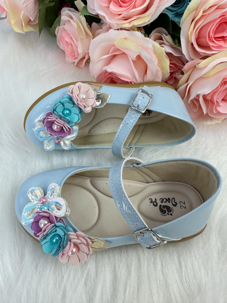 Sapatilha Azul Bebê Jardim Encantado Para Passeios e Festas