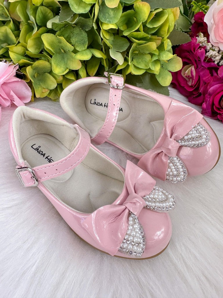 Sapatilha Rosa Bebê com Sola Antiaderente e Tecido Sintético Laminado