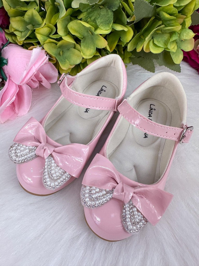 Sapatilha Rosa Bebê com Sola Antiaderente e Tecido Sintético Laminado