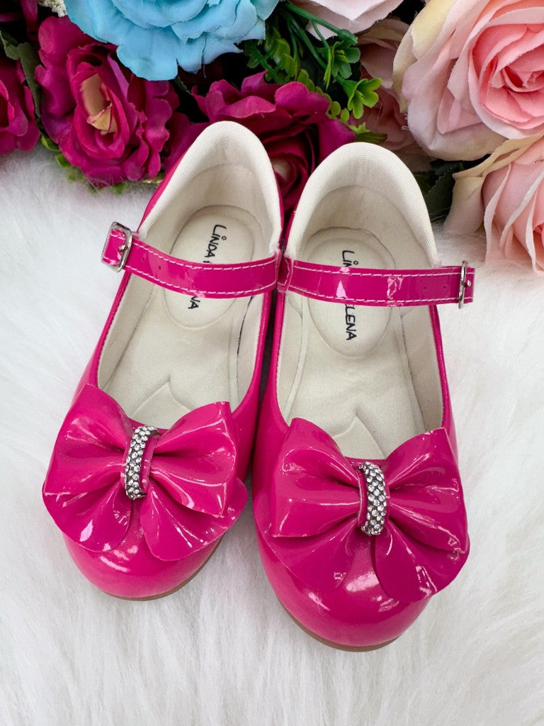 Sapatilha Pink com Laço e Strass para Meninas