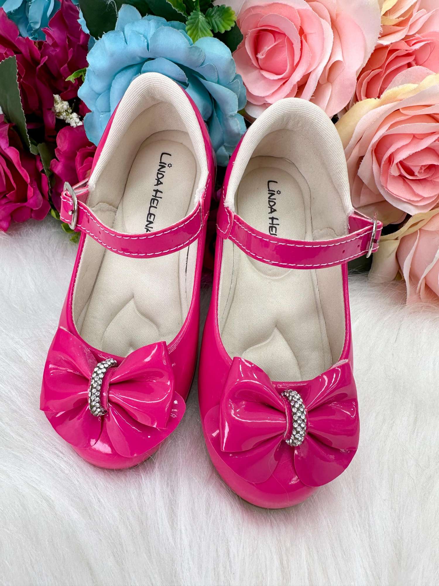 Sapatilha Pink com Laço e Strass para Meninas
