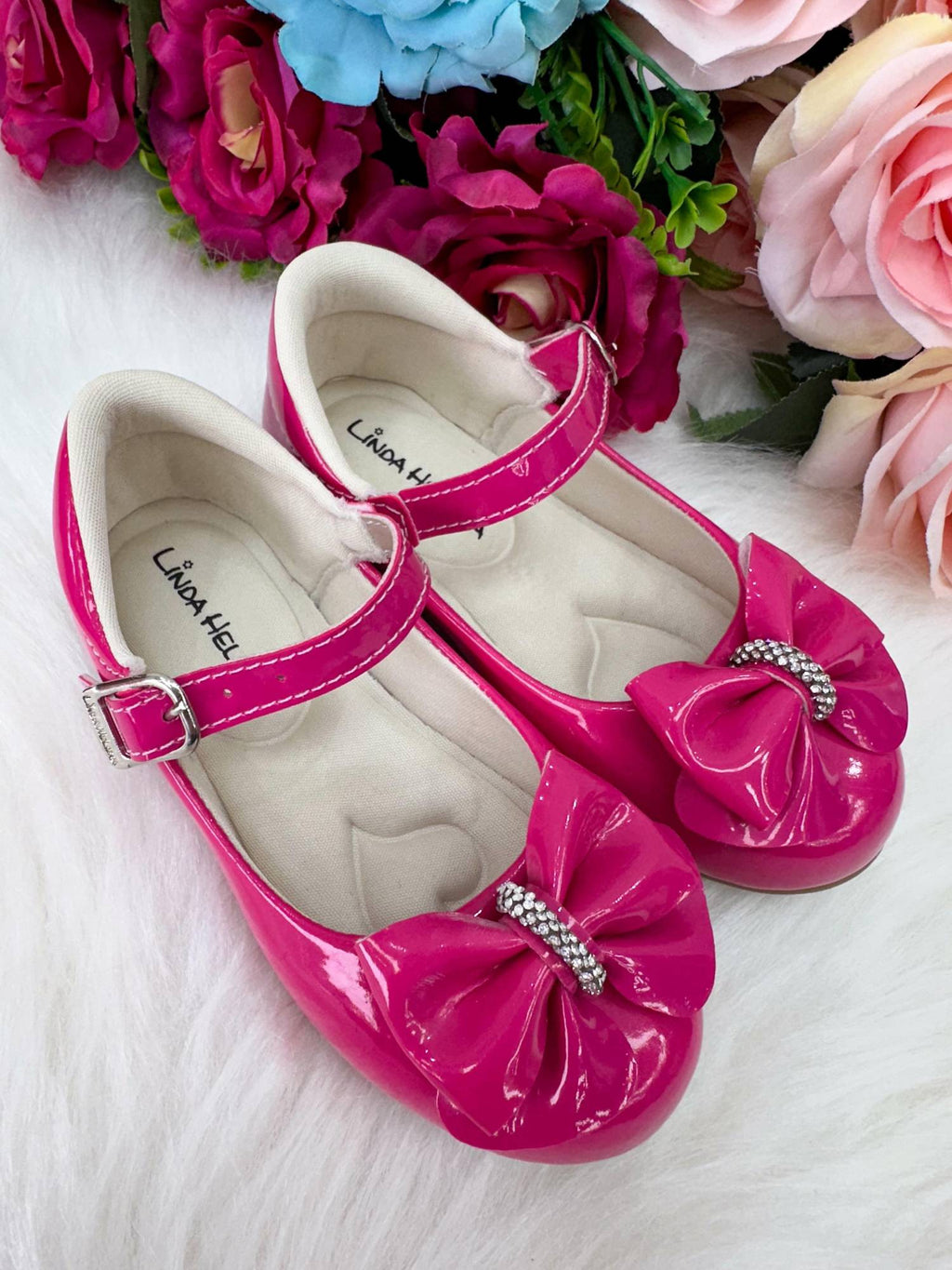Sapatilha Pink com Laço e Strass para Meninas
