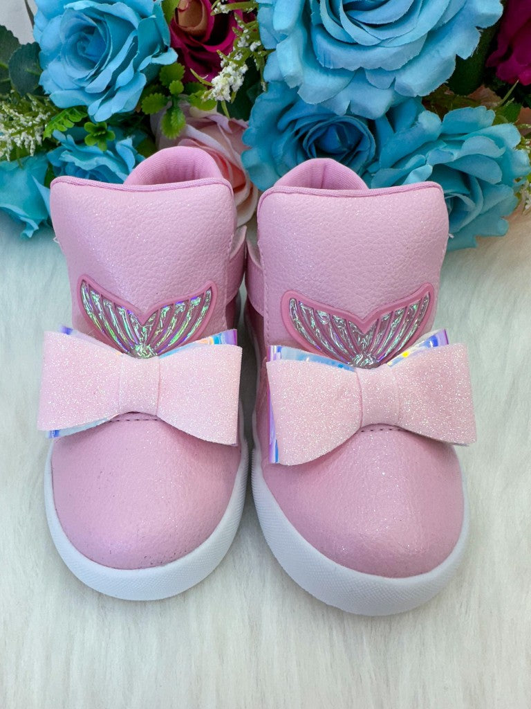 Tênis Bota Infantil Sereia Rosa com Solado Antiderrapante